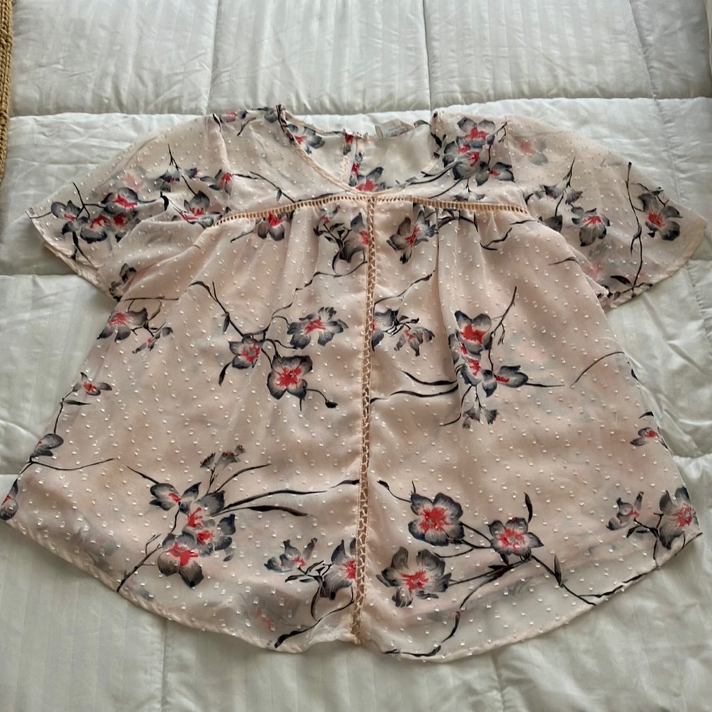 Y2k Sienna Sky floral pink lightweight blouse Size S